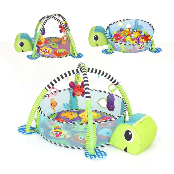 Dubkart 3in1 Kids Activity Ball Pit Play Mat Turtle Gym