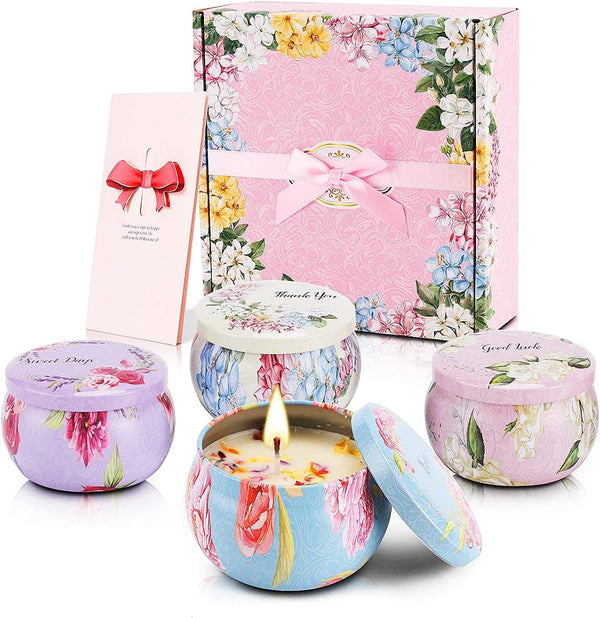 Dubkart 4 Pack Aromatherapy Scented Candles Gift (Floral)