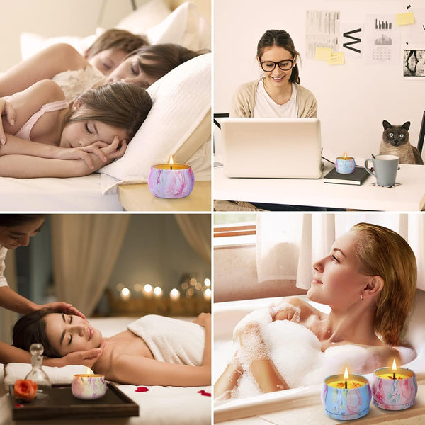 Dubkart 4 Pack Aromatherapy Scented Candles Gift (Floral)