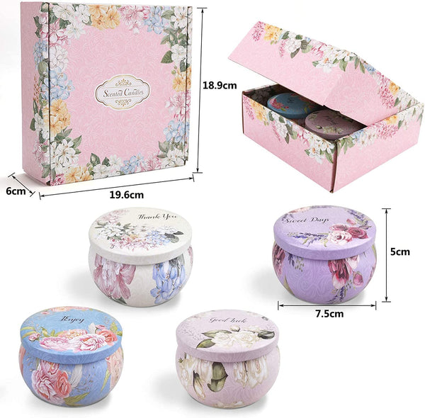 Dubkart 4 Pack Aromatherapy Scented Candles Gift (Floral)