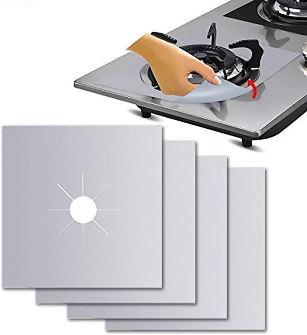 Dubkart 4 PCS Gas Stove Burner Aluminum Foil Protectors Covers