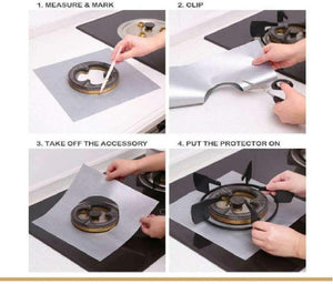 Dubkart 4 PCS Gas Stove Burner Aluminum Foil Protectors Covers
