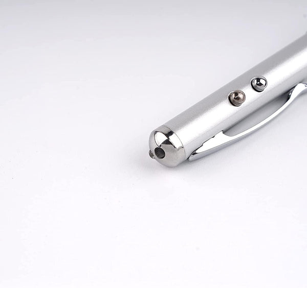 Dubkart 4in1 Presentation Laser Pointer Pen Flashlight and Stylus (Silver)