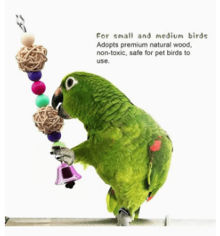 Dubkart 5 PCS Bird Parrot Pet Cage Hanging Bell Hammock Swing Toys