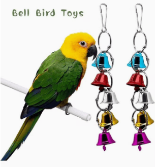 Dubkart 5 PCS Bird Parrot Pet Cage Hanging Bell Hammock Swing Toys