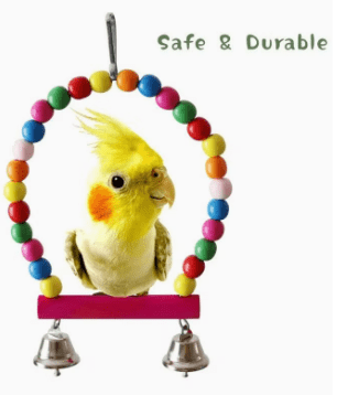 Dubkart 5 PCS Bird Parrot Pet Cage Hanging Bell Hammock Swing Toys
