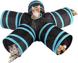 Dubkart 5 Way Cat Tunnel Toy Foldable With Bells