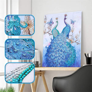 Dubkart 5D Diamond Peacock Shape DIY Painting Art Kit