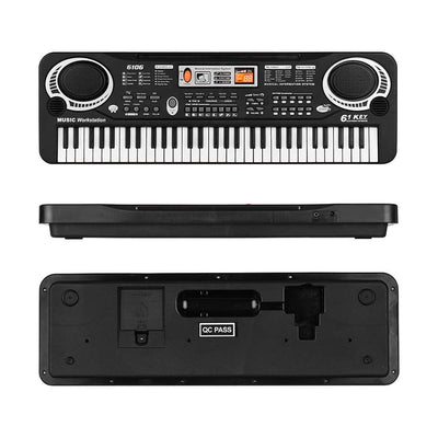 Dubkart 61-Key Digital Music Piano Keyboard & Microphone With Dual Speakers