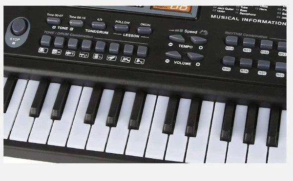 Dubkart 61-Key Digital Music Piano Keyboard & Microphone With Dual Speakers