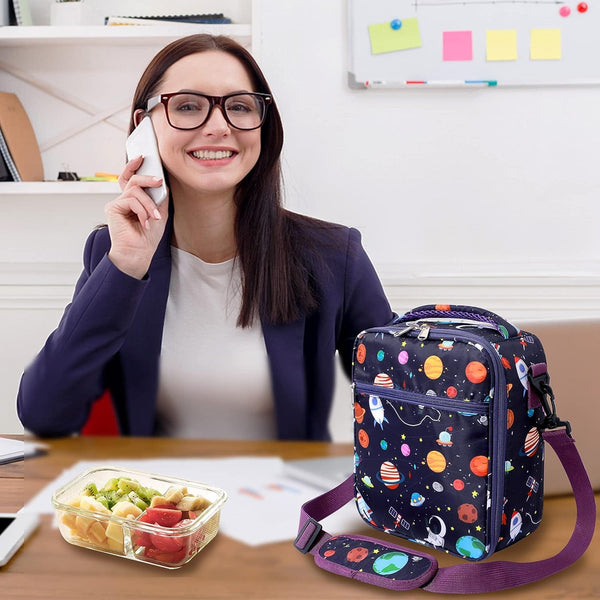 Dubkart Astro Space Insulated Kids Lunch Bag with Bottle Holder