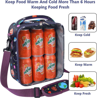 Dubkart Astro Space Insulated Kids Lunch Bag with Bottle Holder