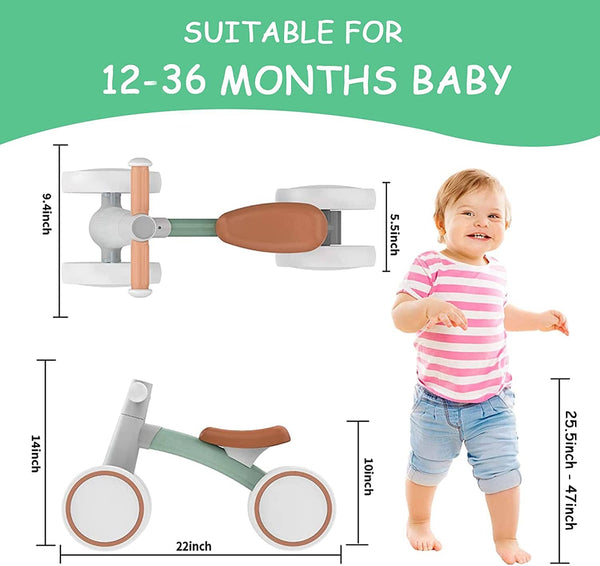 Dubkart Baby Balance Push Bike Walker 4 Wheels Toy (Blue)