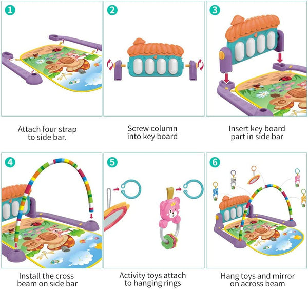 Dubkart Baby Music Activity Play Gym Mat Intelligent Piano 0-36 Months