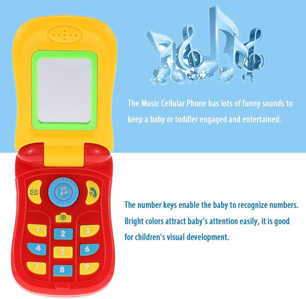 Dubkart Baby Music Flip Mobile Cellphone Toy Lights and Mirror