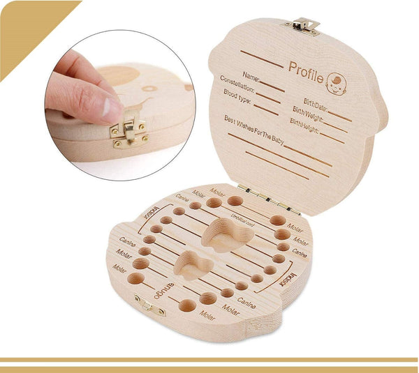 Dubkart Baby Teeth Wooden Storage Box (Girl)