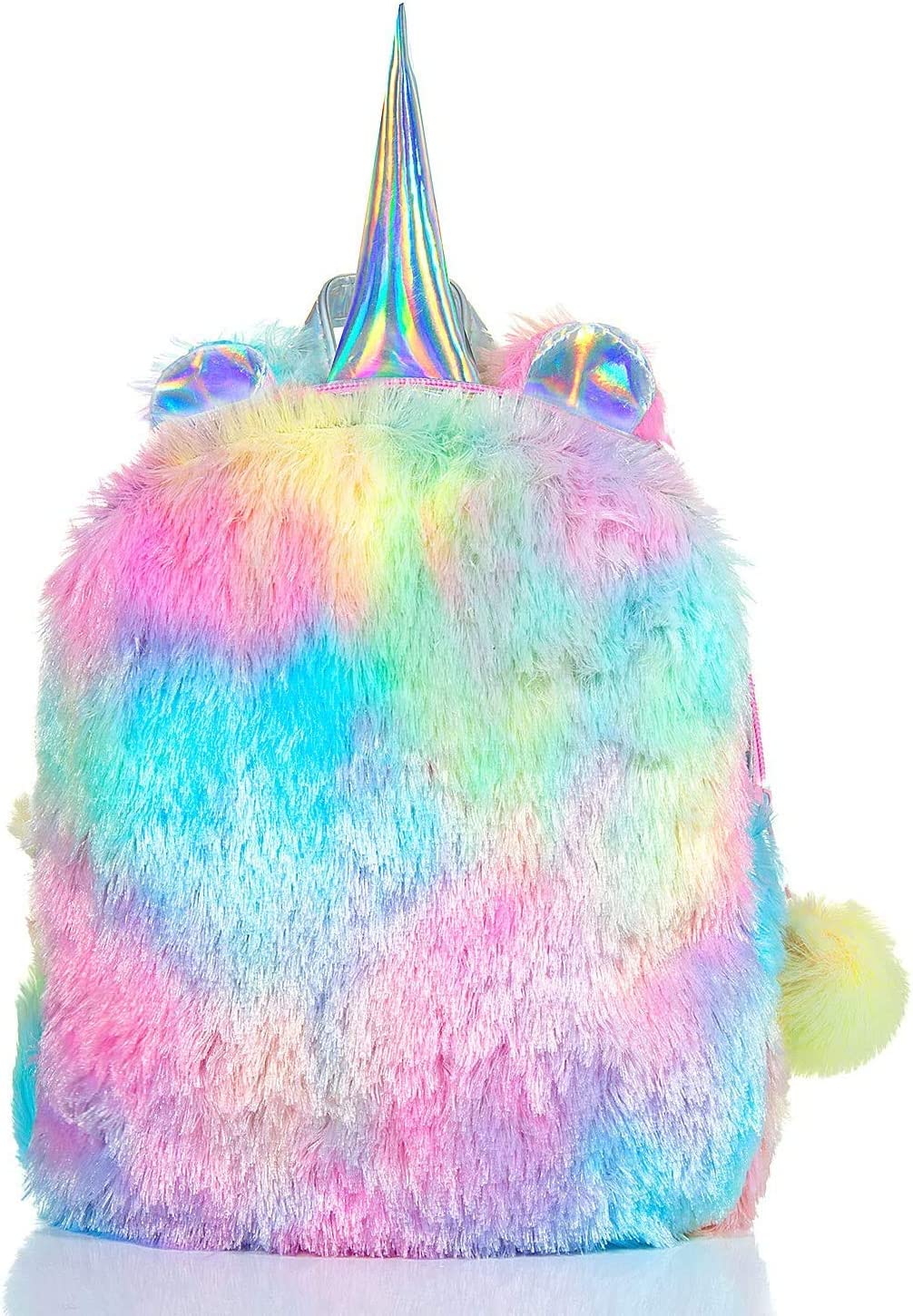 Dubkart Bags Fluffy Unicorn Rainbow Backpack Travel School Knapsack