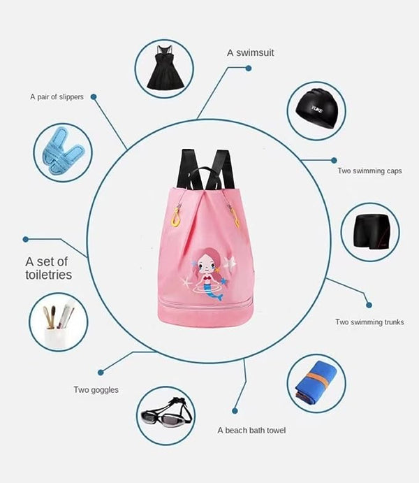 Dubkart Bags Kids Drawstring Swimming Bag Dry & Wet Separation