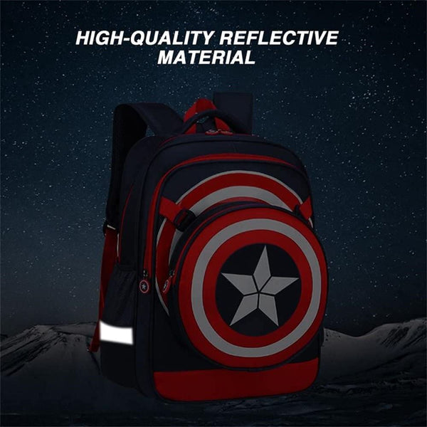 Dubkart Bags Shield Captain Super Hero Kids School Backpack