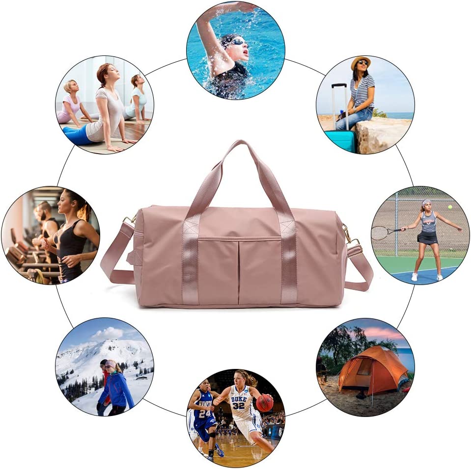Dubkart Bags Women's Gym Sport Swim Travel Yoga Duffle Bag with Shoe Compartment