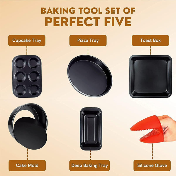 Dubkart Baking 5 Piece Cooking Baking Non Stick Bakeware Pan Set
