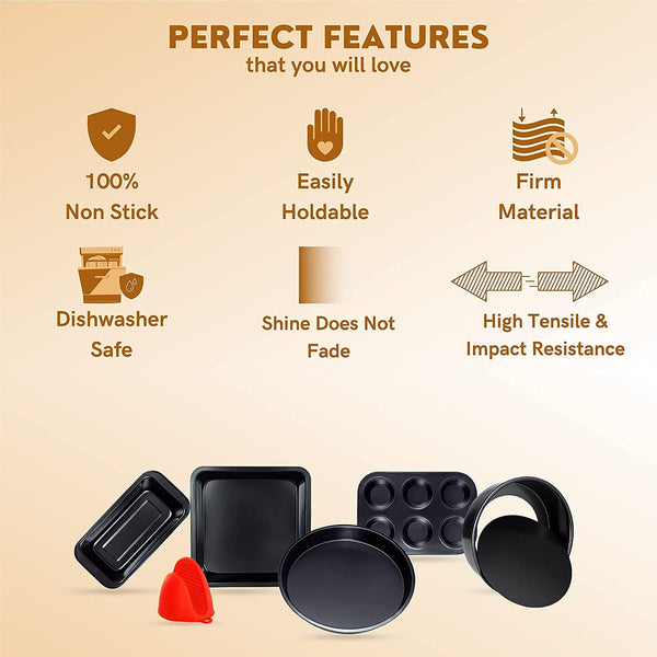 Dubkart Baking 5 Piece Cooking Baking Non Stick Bakeware Pan Set