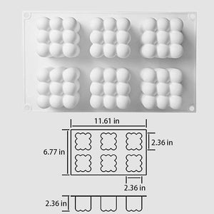 Dubkart Baking 6 Cavity 3D Rubik Cubes Silicone Mold