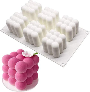 Dubkart Baking 6 Cavity 3D Rubik Cubes Silicone Mold