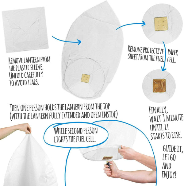 Dubkart Balloons 10 PCS Chinese Lanterns Sky-fire Balloons (White)