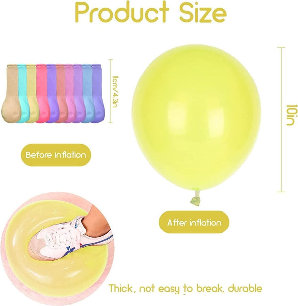 Dubkart Balloons 100 PCS Macaron Candy Color Balloons 10 Inch