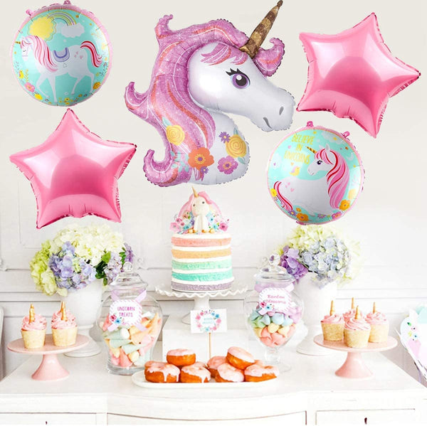 Dubkart Balloons 5in1 Unicorn Theme Party Balloons Kit Set