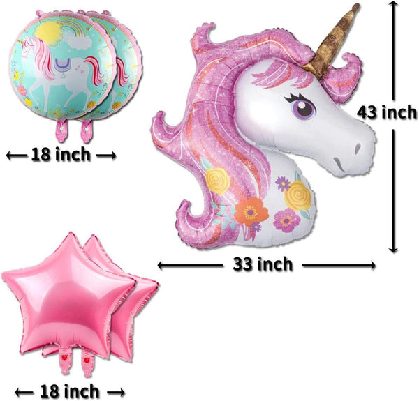 Dubkart Balloons 5in1 Unicorn Theme Party Balloons Kit Set
