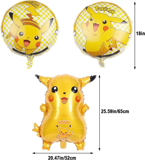 Dubkart Balloons Pikachu Pokemon Theme Birthday Party Supplies Decorations