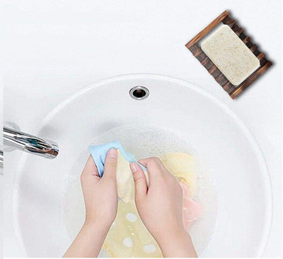 Dubkart Bathroom accessories 2 PCS Bamboo Wooden Soap Dish Tray - Sink, Bathroom