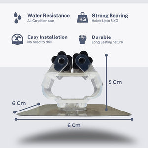 Dubkart Bathroom accessories 4 PCS Self Adhesive Broom Mop Holder