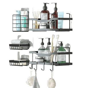 Dubkart Bathroom accessories 5-Pack Adhesive Bathroom Shower Caddy Organizer (No Drilling)