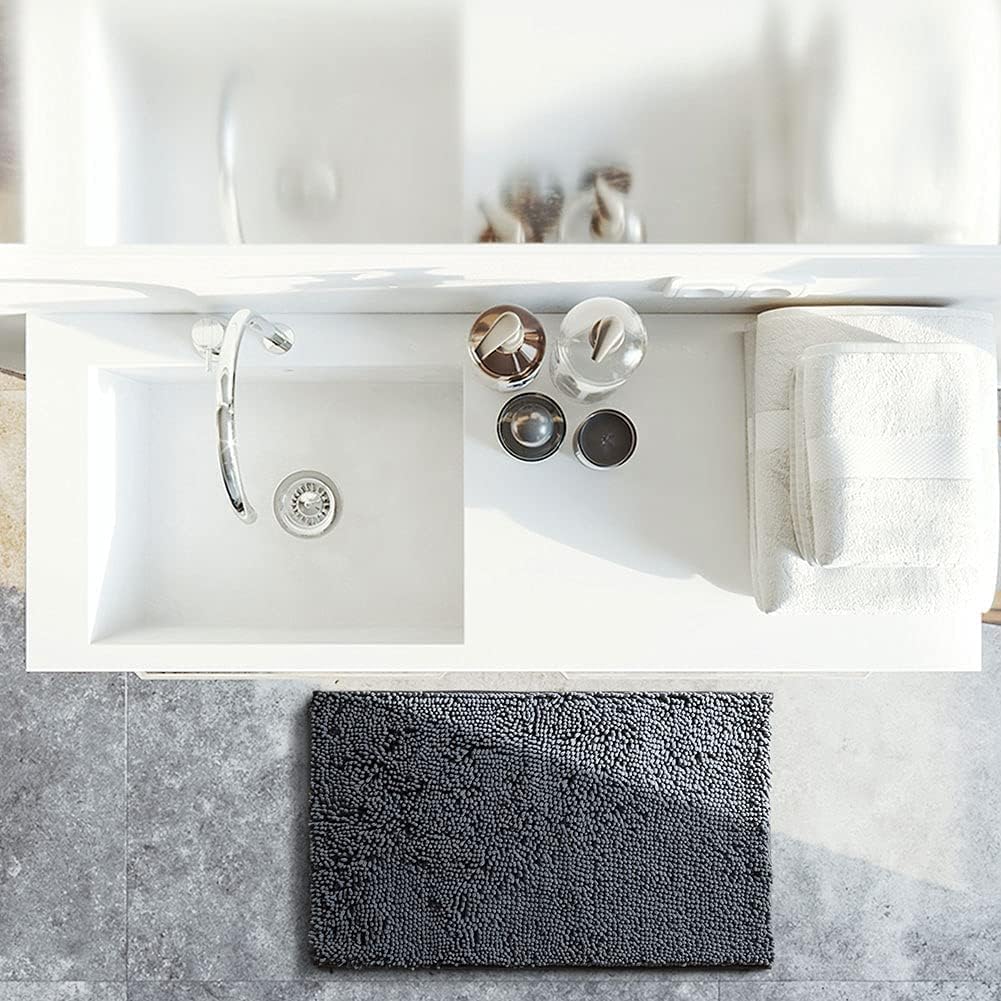 Dubkart Bathroom accessories Fluffy Thick & Soft Non-Slip Bathroom Rug Bath Mat (80×50 cms)