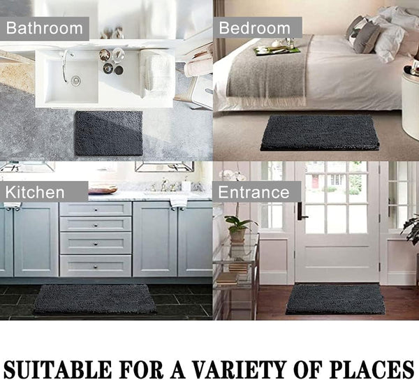 Dubkart Bathroom accessories Fluffy Thick & Soft Non-Slip Bathroom Rug Bath Mat (80×50 cms)