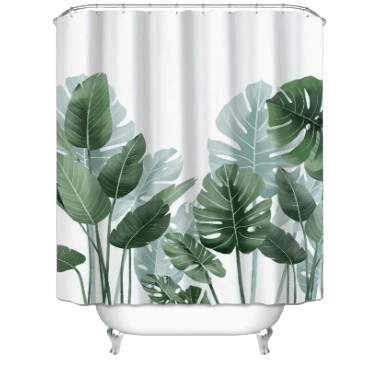 Dubkart Bathroom accessories Green Leaves Shower Curtain 180x200cm