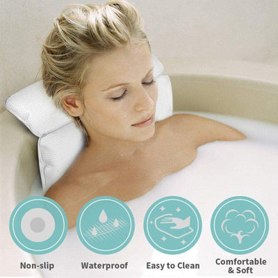 Dubkart Bathroom accessories Non Slip Waterproof Bath Pillow with Suction Cups