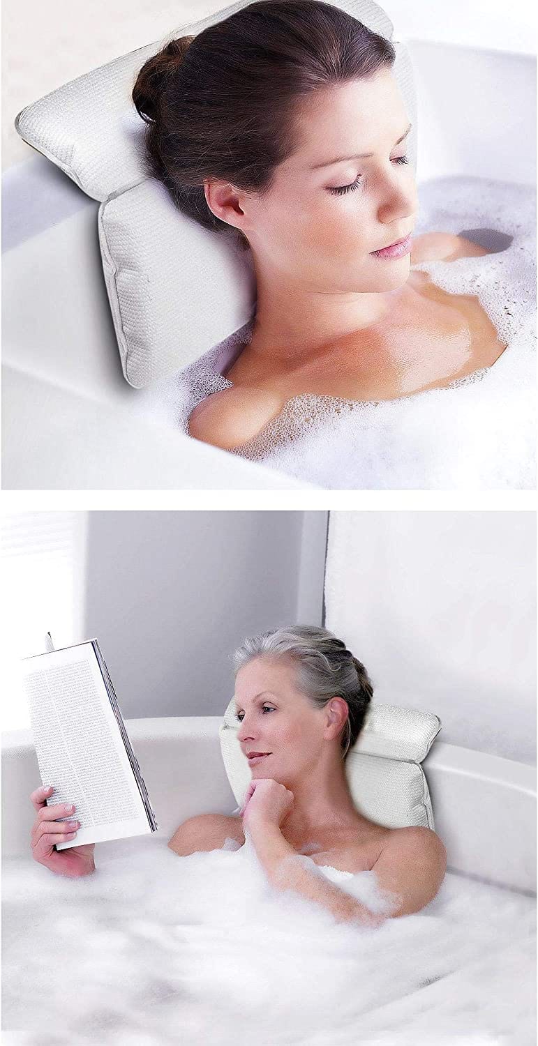 Dubkart Bathroom accessories Non Slip Waterproof Bath Pillow with Suction Cups