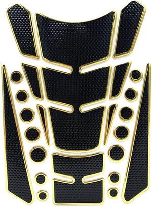 DubKart Black Gold Motorcycle Bike Fuel Tank Pad Sticker 3D Decal