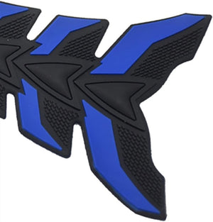 DubKart Blue Motorcycle Bike Fuel Tank Pad Sticker 3D Rubber Decal