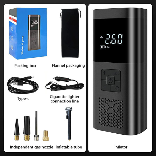 Dubkart Car care Cordless Tire Inflator Portable Air Compressor Pump 150 PSI
