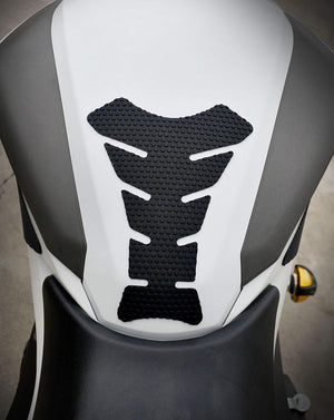 DubKart Carbon Fiber Looks Black Motorcycle Bike Fuel Tank Pad Sticker 3D Decal