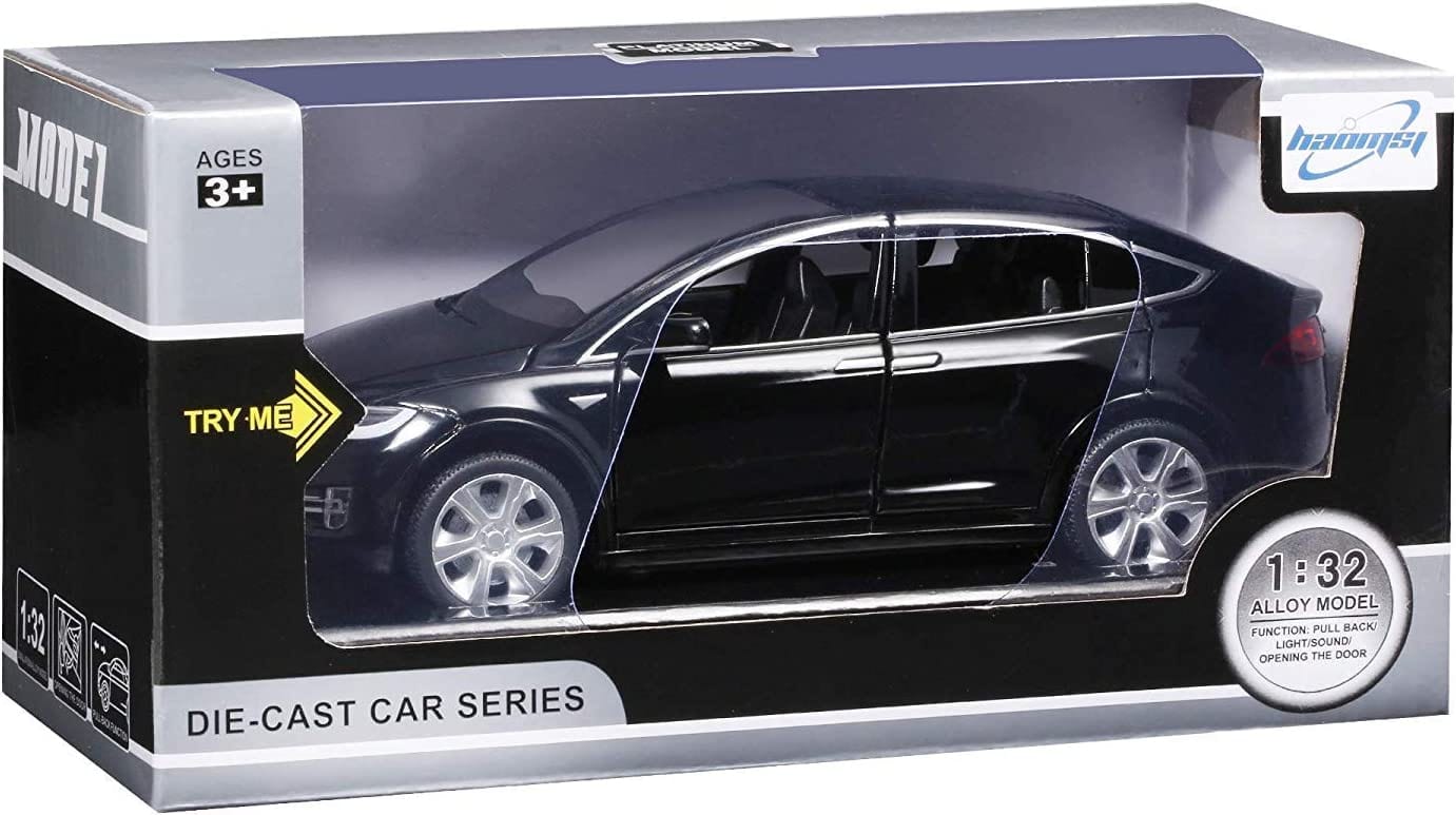 Tesla Diecast Model X Toy Car with Sound & Light (Red / Black) DubKart