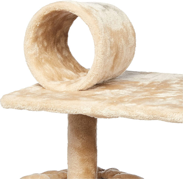 Dubkart Cat Tree Cat Tower Condo Activity Tree with Hammock 5ft (Beige)