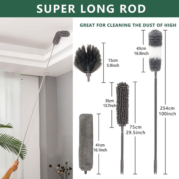 Dubkart Cleaning 5 PCS Extra Long Microfiber Feather Duster Set
