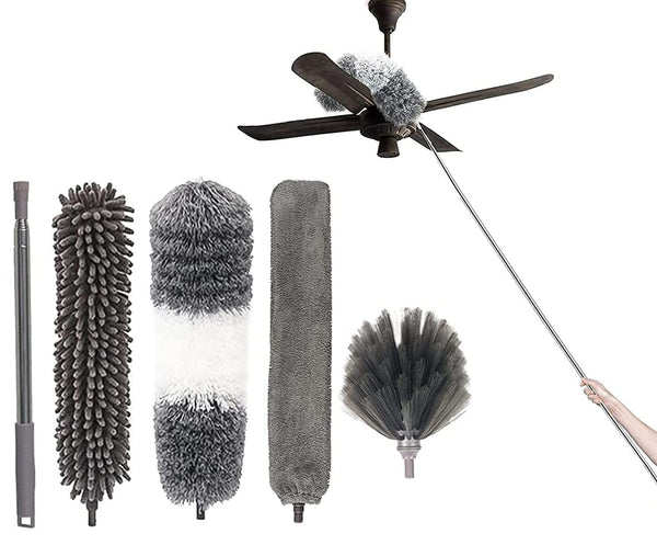 Dubkart Cleaning 5 PCS Extra Long Microfiber Feather Duster Set
