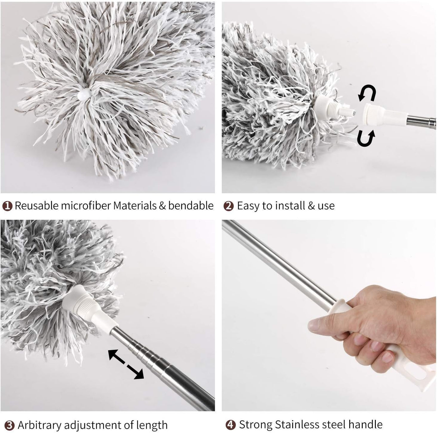 Dubkart Cleaning Extra Long Telescopic Feather Duster for CLeaning